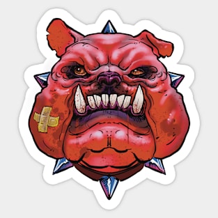 pink bull dog Sticker